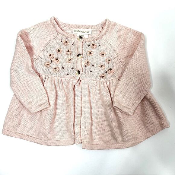 Cynthia Rowley Blush Pink Rosettes Cardigan - Picture 1 of 5
